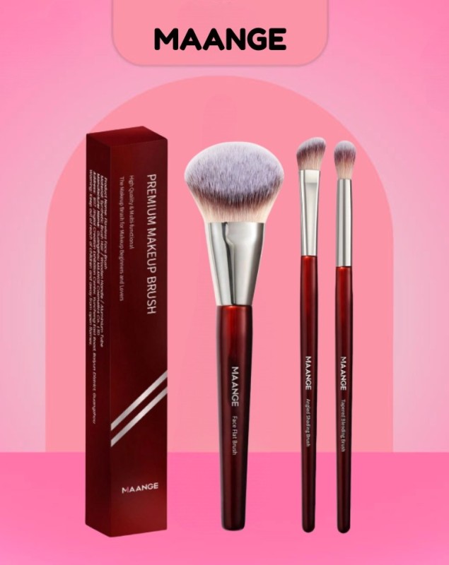 MAANGE Premium Makeup Brush 3 Pc Set