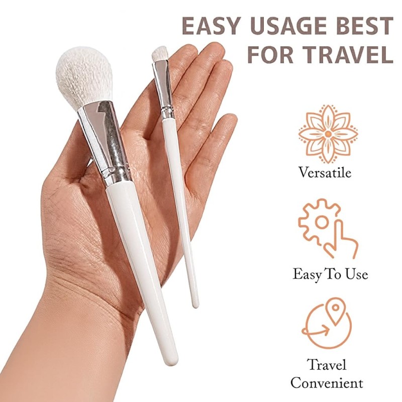 BH White Studded 12 Pc Makeup Brush Set